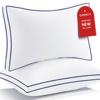 CHOKIT Premium Pillows Set of 2, Fluffy and Supportive 7D Down Alternative Bed Pillows, Luxury Soft Hotel Quality Gusseted Pillow for Side Back Stomach Sleepers, Relief Neck Head and Shoulder Pain