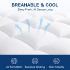 CHOKIT Luxury Soft 5D Spiral Fiber Mattress Topper, Extra Thick Mattress Pad Cover for Back Pain Relief, Cooling Breathable Pillow Top Protector with 8-21" Deep Pocket, All Season Bedding