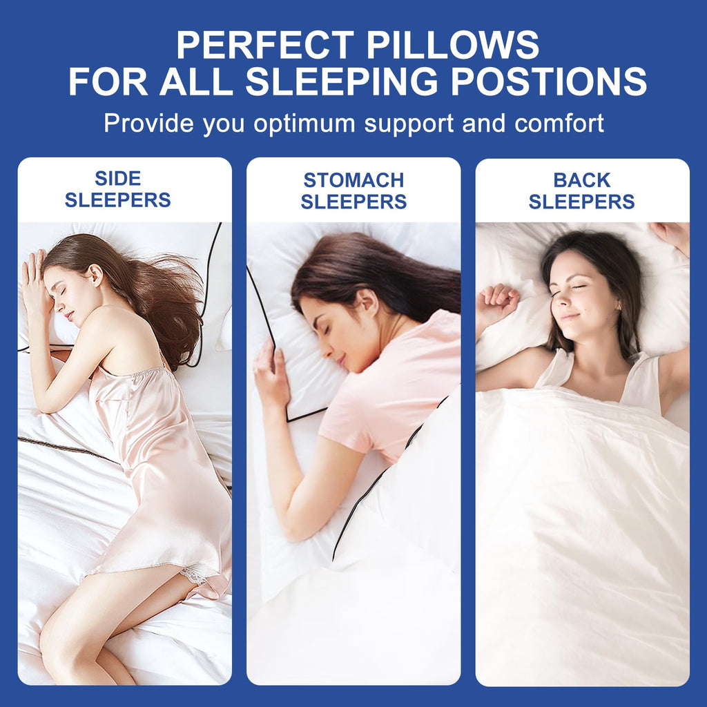 CHOKIT Premium Pillows Set of 2, Fluffy and Supportive 7D Down Alternative Bed Pillows, Luxury Soft Hotel Quality Gusseted Pillow for Side Back Stomach Sleepers, Relief Neck Head and Shoulder Pain