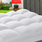 CHOKIT Luxury Soft 5D Spiral Fiber Mattress Topper, Extra Thick Mattress Pad Cover for Back Pain Relief, Cooling Breathable Pillow Top Protector with 8-21" Deep Pocket, All Season Bedding